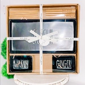 Rae Dunn black SUSHI set
